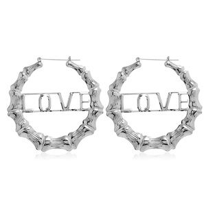 LOVE silver plated bamboo earrings